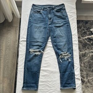Distressed Blue Jeans